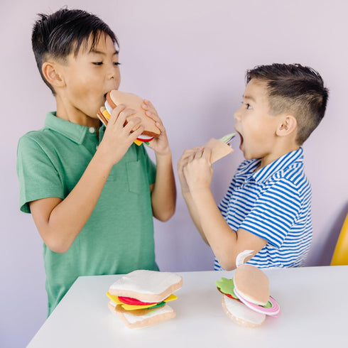 Set (33 1 Count Melissa & Doug Felt Food Sandwich Play Food pcs), Orange