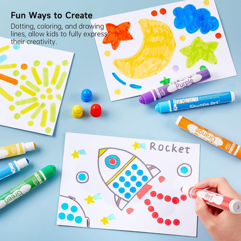 36 135 5 Shuttle Art Dot Markers, Colors Washable with Activity Sheets, Activity Books, Fun Art Supplies for Kids