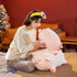 Cute Kawaii Pig Plush Pillows, Soft Stuffed Animal Hugging Pillow, Birthday Gifts for Girls (Round Eyes, 15.7in)
