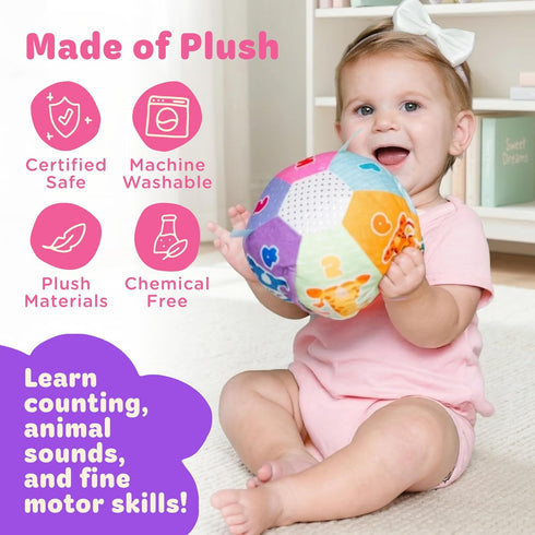 Move2Play, 6, 9, 12, 18+ 1, 2+ Hilariously Interactive Baby Ball with Music & Sound Effects | First Birthday Gift |