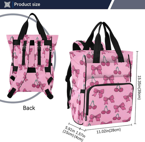 SUABO Backpack Powder-colored Butterfly Silk Pattern Baby Diaper Bag Large Bag Waterproof Travel Diaper Bags for Moms