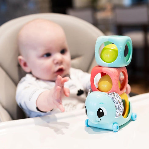 Lamaze Stacking Blocks - Rattle & Roll Baby Blocks for Fine Motor Skill Development, Interactive Stacking Toys for Ages