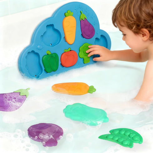 Silicone Bath Toys for Toddlers 1-3 - Sensory Baby Bath Toys with