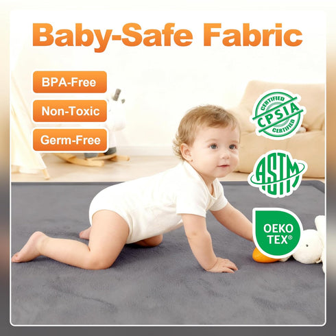 Fengdulong 50"x50" 1.3" Tummy Ultra Soft Baby Play Mat for Floor, Playpen Mat, Thick Memory Foam, Non-Slip Time Mat
