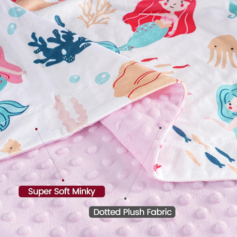 30x40 Inches, PHF Minky Baby Blanket for Girls with Double Layer and Soothing Raised Dotted Backing, Soft