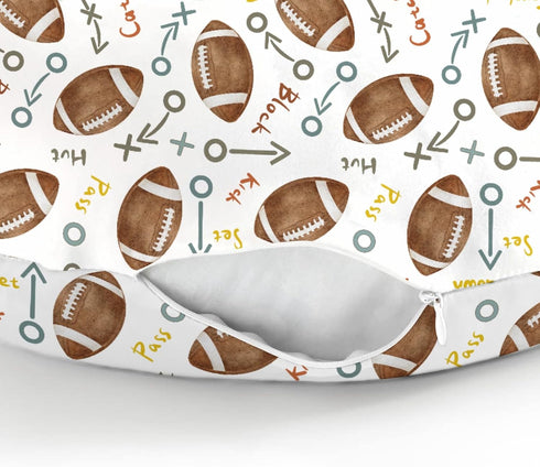 Neutral American Football Baby Nursing Pillow Covers for Boy Girl Cute Football Game Day Nursery Pillowcase