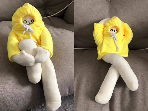 Plush Banana Man Toy, 16inch Weird Banana Man Doll with Magnet, Funny Poseable Stuffed Animal Gift