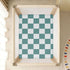 CZXW 52" 28" Checkered Blue White Crib Sheets Fitted x Natural Cotton Soft & Breathable for Baby Crib Mattress