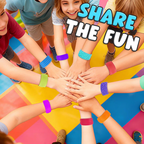 12 Pack, Fidget Toys for Kids Adults: Textured Silicone Slap Bracelets Sensory Toys for Autism ADHD, Stress Toys