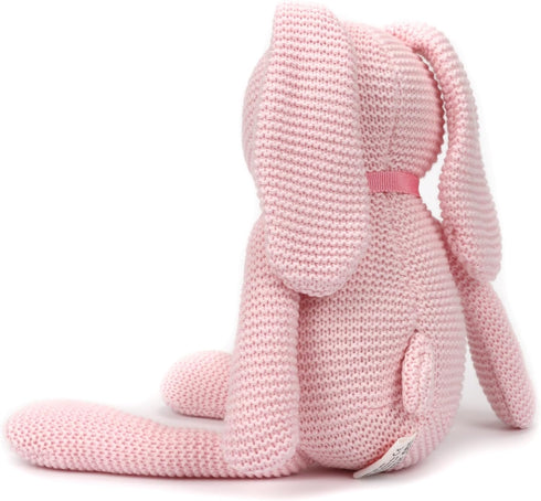100% Organic Cotton Baby Toys, Pink Bunny Rabbit Stuffed Animal for Newborn, 7.1"