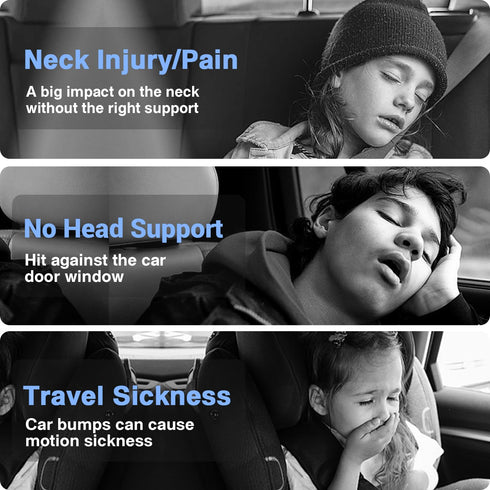 4-Way Car Headrest Pillow, Adjustable Car Headrest,Thickened Memory Foam Road Pal Headrest, Neck Support Pillow, U