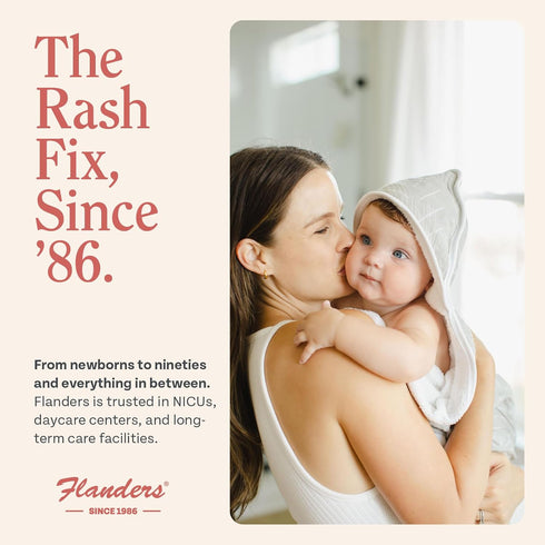 4oz Flanders Buttocks Ointment Zinc Oxide Diaper Rash Cream, Tube, Thick Barrier Paste for Baby & Adult Skin, Heat