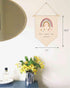 You Make Me Happy Rainbow Heart Canvas Hanging Flag Banner Wall Sign Decor for Nursery