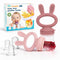 Baby Fruit Feeder Pacifier 2 Pack, Silicone Baby Food Feeder, Pink Bunny