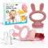 Baby Fruit Feeder Pacifier 2 Pack, Silicone Baby Food Feeder, Pink Bunny