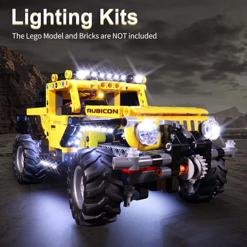 LED Light Kit for Lego Jeep Wrangler 42122, Compatible Lighting for Jeep Wrangler - Without Model (Remote Control