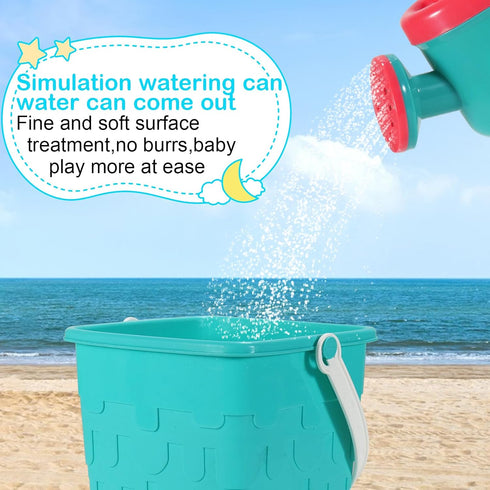 BeneFine 14 Piece Beach Toys,Castle Barrel Bucket,Sea Animal and Traffic Sand Molds,Beach Shovel Tool Kit, Fun Outdoor