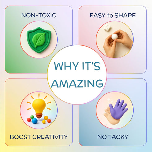 domqo 96 3+ Air Dry Clay Kit Colors for Kids, Lightweight and Non-Sticky Modeling Clay with Sculpting Tools and Storage
