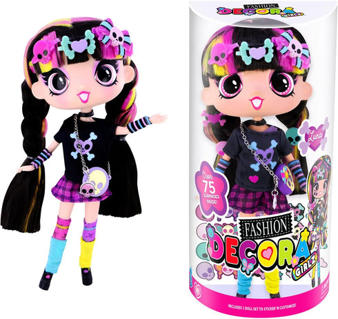 11" Decora Fashion Girlz Doll - Luna Stickers & Endless Style Fun for Creative Play