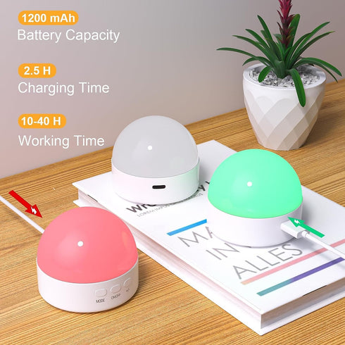 Dimmable 8 1800mAh 2pcs) Kintion Night Light, Color Portable LED Night Light, Rechargeable Nursery Light Lamp, Soft Eye