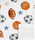 Sweet Jojo Designs Sports Theme Boy Soft Baby Blanket Receiving Security Stroller