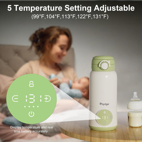 15oz Portable Bottle Warmer for Travel, Capacity Portable Milk Warmer for Baby, Formula, Breast Milk & Water, On The Go