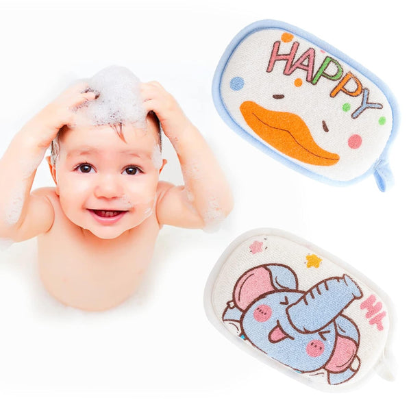 Baby Bath Sponge, 2 Pack Cartoon Animal Style Baby Sponge for Bathing,