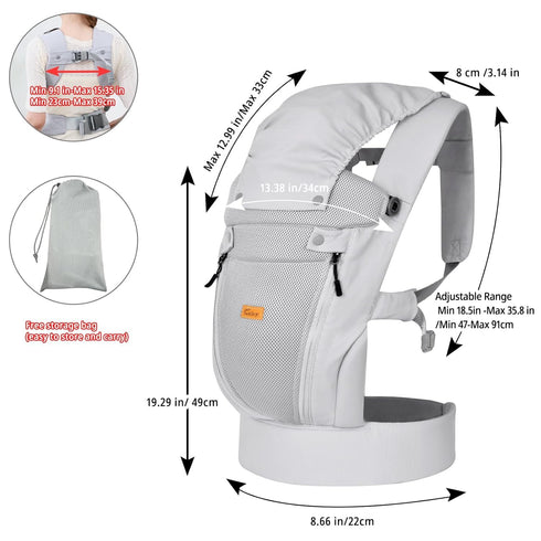 40lbs(Light CUBY Newborn Baby Carrier with Head Support and Sunshield, Breathable & Adjustable Newborn Toddler Front