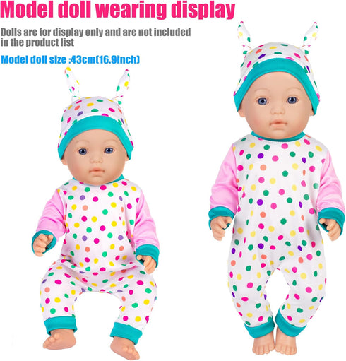 6 Sets Baby Doll Clothes, Fancy Outfit Dress Doll Accessories for 14-16 Inch Baby Dolls, Pjs for 43cm New Born Dolls
