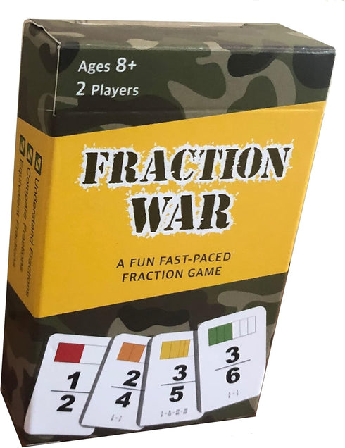 2nd 3rd 4th 5th (4 Pack) Fraction War Math Game - Fun Math Game to Learn, Compare and Simplify Fractions for Grade