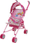 Baby Alive Doll Stroller, Pink & Rainbow, Fits Dolls Up to 24", with Canopy & Storage Basket for Kids