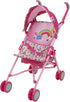 Baby Alive Doll Stroller, Pink & Rainbow, Fits Dolls Up to 24", with Canopy & Storage Basket for Kids