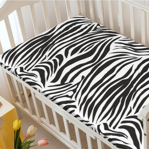 Boy,28 x52,White Zebra Print Themed Fitted Crib Sheet,Standard Crib Mattress Fitted Sheet Toddler Bed Mattress Sheets