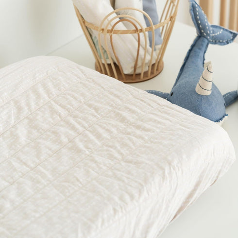 100% 16" 32", Crane Baby Changing Pad Cover, Cotton Sateen Exterior Change Pad Cover, Neutral Dot, x Fitted Changing