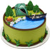 Decopac Fireside Camp DecoSet Cake Decoration, Multi, Tent, Canoe with Oar, Campfire