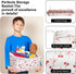 BBSET 3 Pcs Pink Bow Storage Basket, Coquette Girls Rectangle Storage Bins Box with Handles, Bows and Chery Shelf
