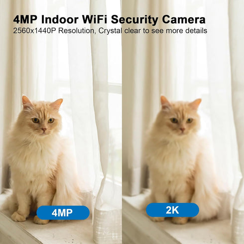 BlessFly 4MP 2.4/5G 2 Indoor Cameras for Home Security, WiFi Baby/Dog Monitor with Phone APP, Auto Tracking, Human