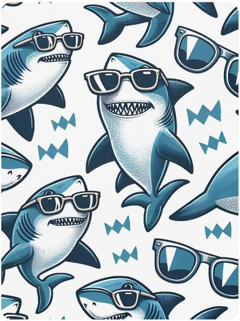CZXW 52" 28" Funny Sharks Crib Sheets Fitted x Natural Cotton Soft & Breathable for Baby Crib Mattress