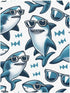 CZXW 52" 28" Funny Sharks Crib Sheets Fitted x Natural Cotton Soft & Breathable for Baby Crib Mattress