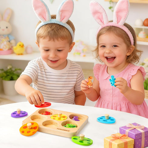 1-3, 1 2 3 Wooden Puzzles for Toddlers Dinosaur Matching Egg Puzzle Montessori Toys for Year Old Boy Girl Gifts