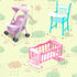 Set Set Stroller,12PCS 3+ deAO Baby Doll Play Includes Miniature Crib,Mobile High Chair Baby Doll Accessories,Great