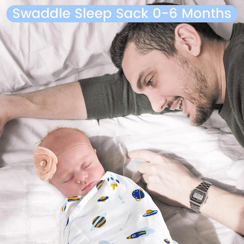 100% 3 Pack 0-3 david's kids Cotton Baby Swaddle Wrap for Months, Soft Breathable Swaddle Blanket for Newborn Infant