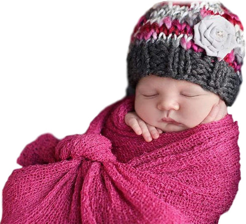 Sunmig Newborn Baby Stretch Wrap, Photo Props, Rose