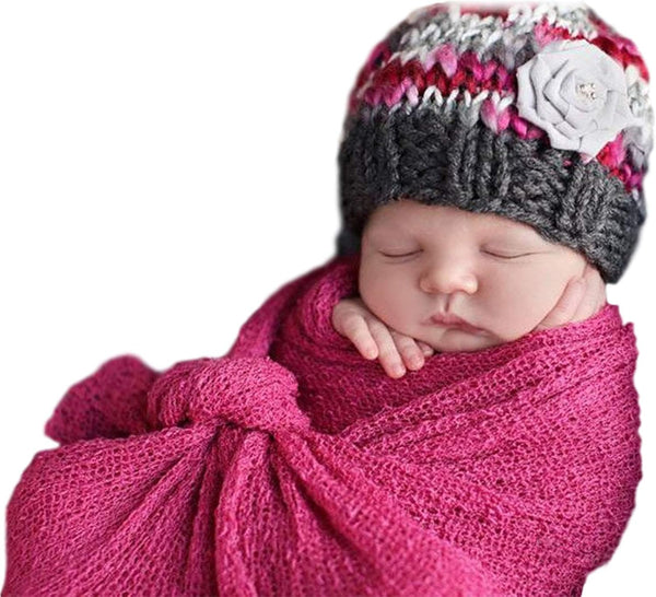Sunmig Newborn Baby Stretch Wrap, Photo Props, Rose