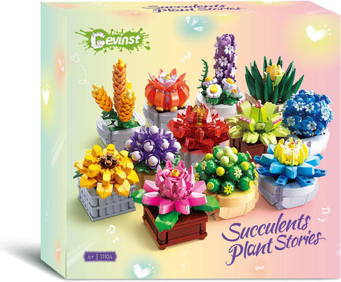 Set Sets, 12 (1174 Succulents for Adults Building Plants, Home Decor, Birthday Gifts for Women, Creative Housewarming