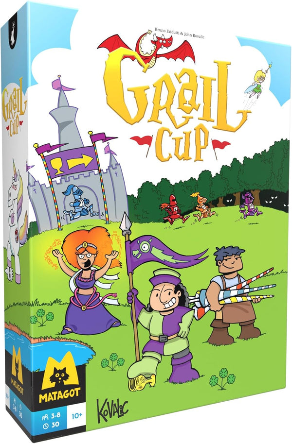 Grail Cup Board Game - Race to The Castle, Outwit Rivals, Control The Mighty Dragon! Ages 10+, 3-8 Players