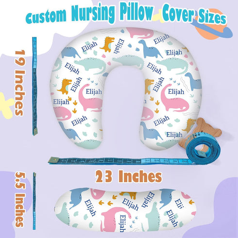 YouBaiVS Personalized Nursing Pillow Cover with Name Custom Removable Cover for Breastfeeding Pillows