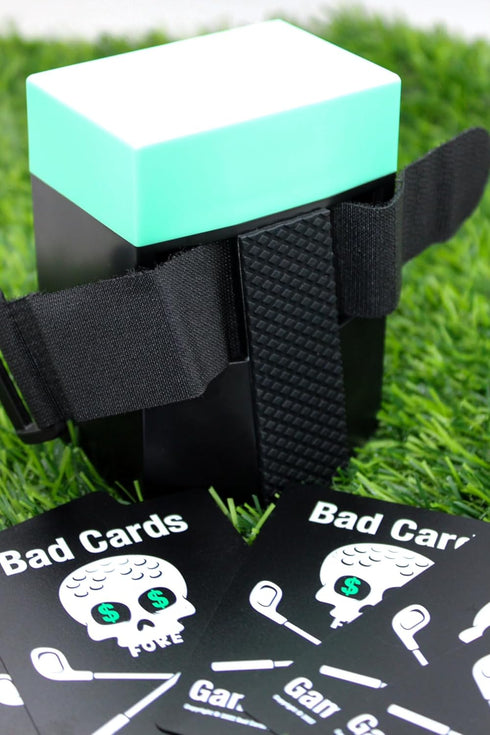 Bad Cards Fore Gambling Golfers (Weatherproof Edition) - On-Course Golf Betting Game, PVC Cards in Durable Plastic Box