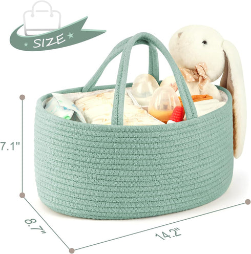 Maliton Diaper Caddy Organizer for Baby, Portable Diaper Storage Organizer for Changing Table and Car, Cotton Rope