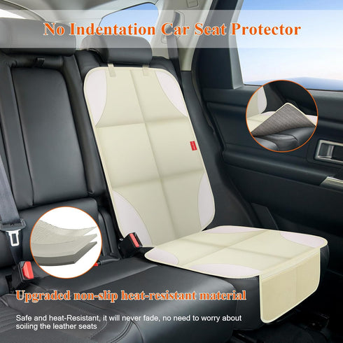 Car Seat Protector for Child Car Seat, 600D Fabric, 2 Pack Seat Protectors with Non-Slip Backing, Mesh Pockets